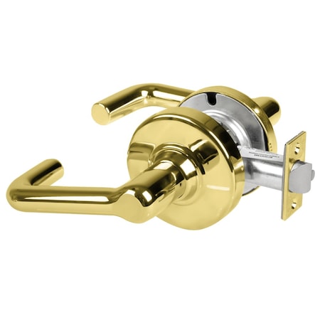 Schlage Grade 1 Passage Latch, Tubular Lever, Non-Keyed, Bright Brass Finish, Non-Handed ND10S TLR 605